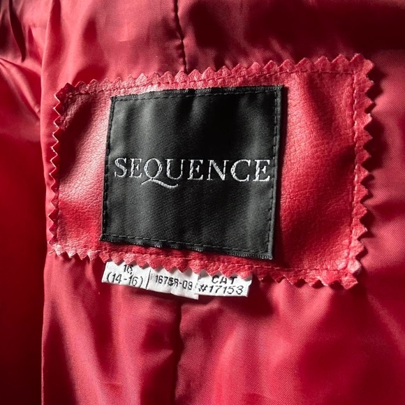 NWT Vintage 90s Sequence Button-Up Red Leather Blazer - Picture 7 of 7